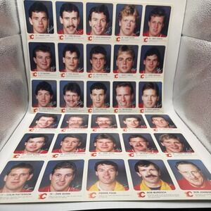 Vintage 1985-86 Calgary Flames Uncut Hockey Card Sheets Post Old Dutch NHL